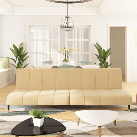 Sofá cama de 2 plazas terciopelo color crema by , Sofas - Ref: Foro24-375883, Price: 245,90 €, Discount: %