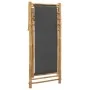 Silla de playa de bambú y lona gris oscuro de vidaXL, Sillas de jardín - Ref: Foro24-313018, Precio: 59,85 €, Descuento: %