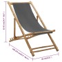 Bamboo beach chair with dark gray canvas by vidaXL, Garden chairs - Ref: Foro24-313018, Price: 45,69 €, Discount: %
