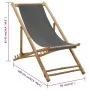 Silla de playa de bambú y lona gris oscuro de vidaXL, Sillas de jardín - Ref: Foro24-313018, Precio: 59,85 €, Descuento: %