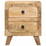 Mesita de noche de madera maciza de mango rugosa 40x32x46 cm by , Nightstands - Ref: Foro24-4104511, Price: 124,24 €, Discoun...