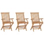 Folding garden chairs 3 units solid teak wood by vidaXL, Garden chairs - Ref: Foro24-315444, Price: 230,21 €, Discount: %