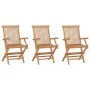Folding garden chairs 3 units solid teak wood by vidaXL, Garden chairs - Ref: Foro24-315444, Price: 244,78 €, Discount: %