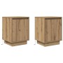 Mesitas de noche con luces LED 2 uds roble artisan 38x34x50 cm by , Nightstands - Ref: Foro24-861282, Price: 79,64 €, Discoun...