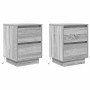 Mesillas de noche con luces LED 2 uds gris sonoma 38x34x50 cm de , Mesitas de noche - Ref: Foro24-861294, Precio: 98,22 €, De...