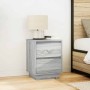 Mesillas de noche con luces LED 2 uds gris sonoma 38x34x50 cm de , Mesitas de noche - Ref: Foro24-861294, Precio: 98,22 €, De...