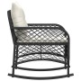 Silla mecedora de jardín con cojines ratán sintético negro by , Garden chairs - Ref: Foro24-4104193, Price: 110,57 €, Discoun...