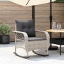 Silla mecedora de jardín con cojines ratán sintético gris claro de , Sillas de jardín - Ref: Foro24-4104198, Precio: 126,77 €