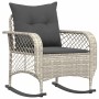 Silla mecedora de jardín con cojines ratán sintético gris claro by , Garden chairs - Ref: Foro24-4104198, Price: 126,60 €, Di...