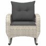 Silla mecedora de jardín con cojines ratán sintético gris claro de , Sillas de jardín - Ref: Foro24-4104198, Precio: 126,77 €