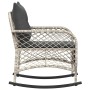 Silla mecedora de jardín con cojines ratán sintético gris claro by , Garden chairs - Ref: Foro24-4104198, Price: 126,60 €, Di...