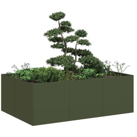 Jardinera acero verde oliva 120x80x40cm by , Pots and planters - Ref: Foro24-860748, Price: 95,48 €, Discount: %