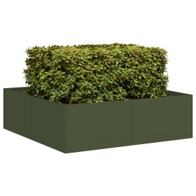 Jardinera acero verde oliva 100x100x30 cm von , Töpfe und Pflanzgefäße - Ref: Foro24-860811, Preis: 73,27 €, Rabatt: %