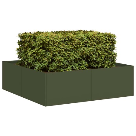 Jardinera acero verde oliva 100x100x30 cm von , Töpfe und Pflanzgefäße - Ref: Foro24-860811, Preis: 73,27 €, Rabatt: %