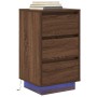 Mesilla de noche con luces LED roble marrón 38x34x65 cm by , Nightstands - Ref: Foro24-861307, Price: 73,52 €, Discount: %