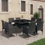 Garden dining set 9 pieces PE rattan and black glass by vidaXL, Garden sets - Ref: Foro24-3058338, Price: 677,62 €, Discount: %