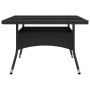 Set de comedor de jardín 9 piezas ratán PE y vidrio negro de vidaXL, Conjuntos de jardín - Ref: Foro24-3058338, Precio: 538,3...