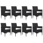 Garden dining set 9 pieces PE rattan and black glass by vidaXL, Garden sets - Ref: Foro24-3058338, Price: 677,62 €, Discount: %