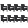 Garten-Essset 9-teilig aus PE-Rattan und schwarzem Glas von vidaXL, Gartensets - Ref: Foro24-3058338, Preis: 538,32 €, Rabatt: %