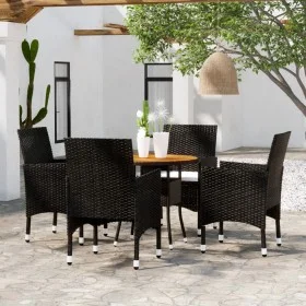 5-teiliges Garten-Ess-Set aus schwarzem synthetischem Rattan von vidaXL, Gartensets - Ref: Foro24-3058492, Preis: 327,14 €, R...