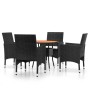 5-Piece Black Synthetic Rattan Garden Dining Set by vidaXL, Garden sets - Ref: Foro24-3058492, Price: 292,03 €, Discount: %