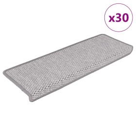 Alfombra autoadhesiva escalera sisal 30 uds 65x21x4 cm Platina von , Treppenmatten - Ref: Foro24-3365882, Preis: 161,98 €, Ra...
