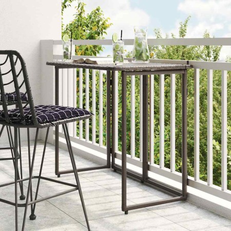 Mesa de jardín plegable marrón 90x51x75 cm ratán sintético by , Garden tables - Ref: Foro24-4108255, Price: 81,94 €, Discount: %