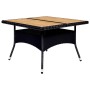 Set de comedor de jardín 9 pzas ratán PE y madera acacia negro