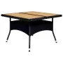 Set de comedor de jardín 9 pzas ratán PE y madera acacia negro de vidaXL, Conjuntos de jardín - Ref: Foro24-3058342, Precio: ...