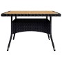 Set de comedor de jardín 9 pzas ratán PE y madera acacia negro