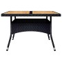 Set de comedor de jardín 9 pzas ratán PE y madera acacia negro