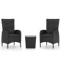 Garden table and chairs 3 pieces synthetic rattan and black glass by vidaXL, Garden sets - Ref: Foro24-3058536, Price: 334,89...