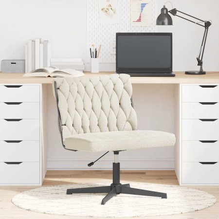 Silla de oficina giratoria tejido imitación lana rizada crema by , Chairs - Ref: Foro24-4105396, Price: 93,09 €, Discount: %
