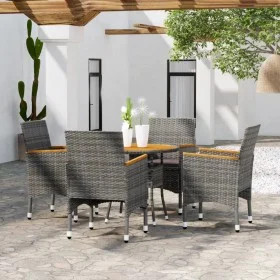 Juego de comedor de jardín 5 piezas ratán sintético gris de vidaXL, Conjuntos de jardín - Ref: Foro24-3058497, Precio: 358,55...