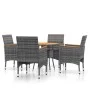 5-piece synthetic rattan garden dining set in gray color. by vidaXL, Garden sets - Ref: Foro24-3058497, Price: 358,55 €, Disc...