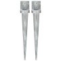 Picas de tierra 2 uds acero galvanizado plateado 14x14x91 cm by , Spikes for anchoring in the ground - Ref: Foro24-145427, Pr...