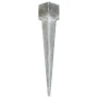 Picas de tierra 2 uds acero galvanizado plateado 14x14x91 cm by , Spikes for anchoring in the ground - Ref: Foro24-145427, Pr...