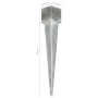 Picas de tierra 2 uds acero galvanizado plateado 14x14x91 cm by , Spikes for anchoring in the ground - Ref: Foro24-145427, Pr...