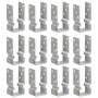 Anclajes de valla 12 uds acero galvanizado plateado 7x6x15 cm by , Spikes for anchoring in the ground - Ref: Foro24-145328, P...