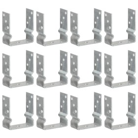Anclajes de valla 12 uds acero galvanizado plateado12x6x15 cm von , Spikes zur Verankerung im Boden - Ref: Foro24-145340, Pre...