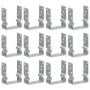 Anclajes de valla 12 uds acero galvanizado plateado12x6x15 cm by , Spikes for anchoring in the ground - Ref: Foro24-145340, P...