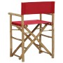 Folding director chairs 2 pieces bamboo and red fabric by vidaXL, Garden chairs - Ref: Foro24-313031, Price: 75,70 €, Discoun...