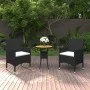3 Stück synthetisches Rattan Garten Esszimmer Set schwarz von vidaXL, Gartensets - Ref: Foro24-3058462, Preis: 177,77 €, Raba...