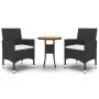 Juego de comedor para jardín 3 piezas ratán sintético negro de vidaXL, Conjuntos de jardín - Ref: Foro24-3058462, Precio: 178...