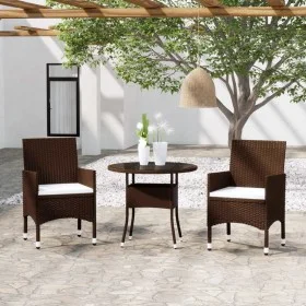 Garden dining set 3 pieces synthetic brown rattan by vidaXL, Garden sets - Ref: Foro24-3058481, Price: 221,56 €, Discount: %