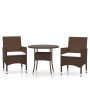 Garden dining set 3 pieces synthetic brown rattan by vidaXL, Garden sets - Ref: Foro24-3058481, Price: 223,73 €, Discount: %