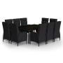 Garden dining set 11 pieces black synthetic rattan by vidaXL, Garden sets - Ref: Foro24-3058556, Price: 1,00 €, Discount: %