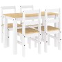 Juego de comedor Panama 5 pzas madera maciza de pino blanco von , Möbelsets für Küchen und Esszimmer - Ref: Foro24-3345172, P...