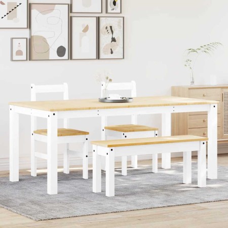 Juego de comedor Panama 4 pzas madera maciza de pino blanco by , Furniture sets for kitchens and dining rooms - Ref: Foro24-3...