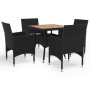 Gartenmöbel 5-teilig aus schwarzem synthetischem Rattan und Akazie von vidaXL, Gartensets - Ref: Foro24-3058322, Preis: 315,4...